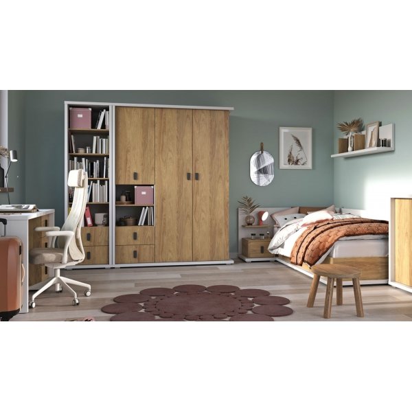 Simi vegghylle - Hvit/hickory