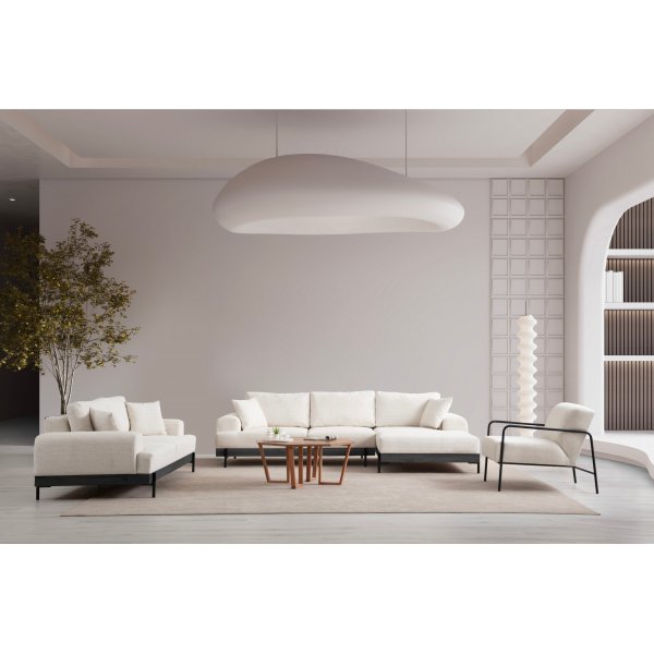 Eti divan sofa høyre - Hvit/svart Eti divan sofa høyre - Hvit/svart