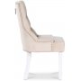 Paris spisegruppe hvitt bord med 4 Tuva Decotique stoler i beige flyel med hndtak bak