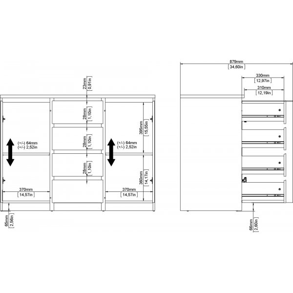 Naia skjenk - Betong/hvit Naia skjenk - Betong/hvit