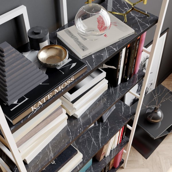 Tinleys bokhylle - Svart/hvit Tinleys bokhylle - Svart/hvit