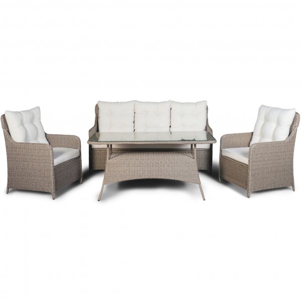 Loungegruppe Rgrund - Beige syntetisk rotting