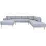 Lido U sofa med pen finish - Lysegr