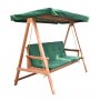 Sammenleggbar hengekøye i tre med grønt tak Sammenleggbar hengekøye i tre med grønt tak