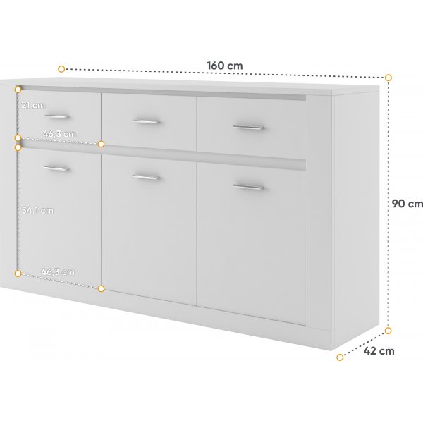 Mervyn skjenk - Svart Mervyn skjenk - Svart