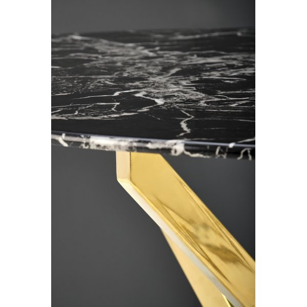 Raymond spisebord Ø100 cm - Sort marmor/gull Raymond spisebord Ø100 cm - Sort marmor/gull