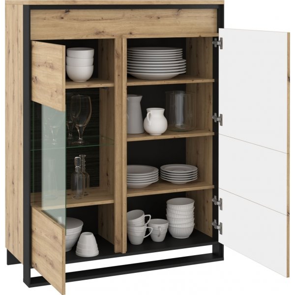 Quant skap med glassdør - Artisan eik/sort Quant skap med glassdør - Artisan eik/sort