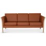 Pure 3-seters lrsofa - Cognac (lr) / lyst tre