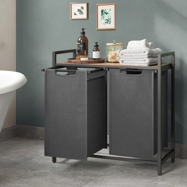 Ambrette duo skittentøyskurv - Sort/grå Ambrette duo skittentøyskurv - Sort/grå