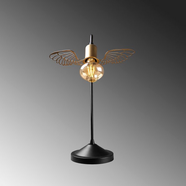 Angel bordlampe - Svart/gull