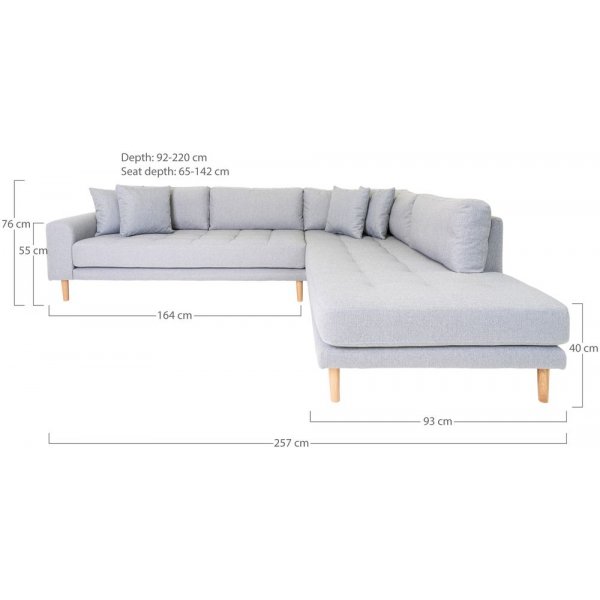 Lido Hjørnesofa med åpen finish - Lysegrå Lido Hjørnesofa med åpen finish - Lysegrå