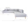 Lido Hjrnesofa med pen finish - Lysegr