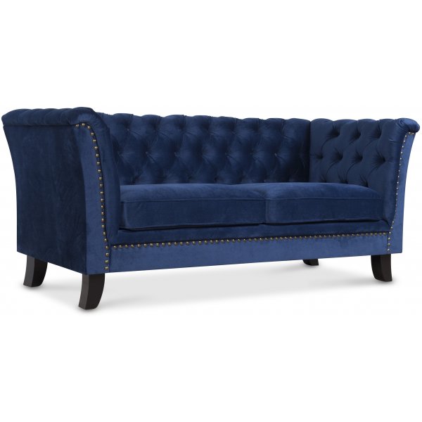 Milton Chesterfield 3-seter sofa - Mørkeblå fløyel + Tekstilrens for møbler Milton Chesterfield 3-seter sofa - Mørkeblå fløyel + Tekstilrens for møbler