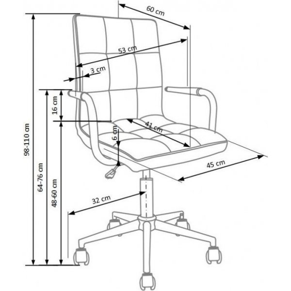 Ariel kontorstol - M�rk gr�