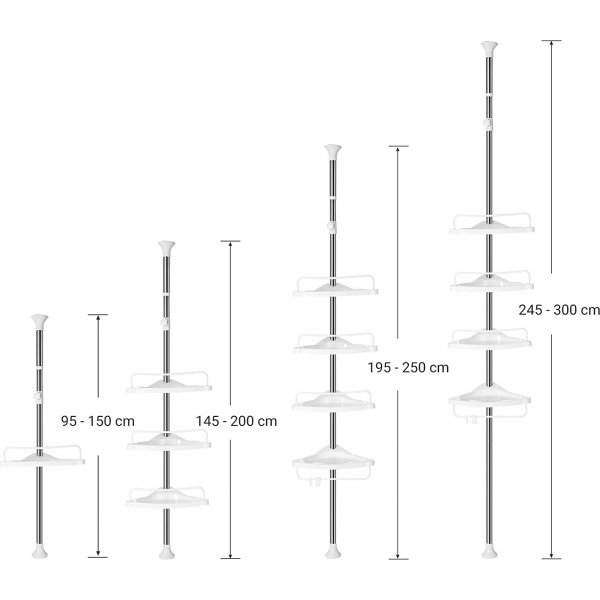 Abarema dusjhylle - Sølv/hvit Abarema dusjhylle - Sølv/hvit