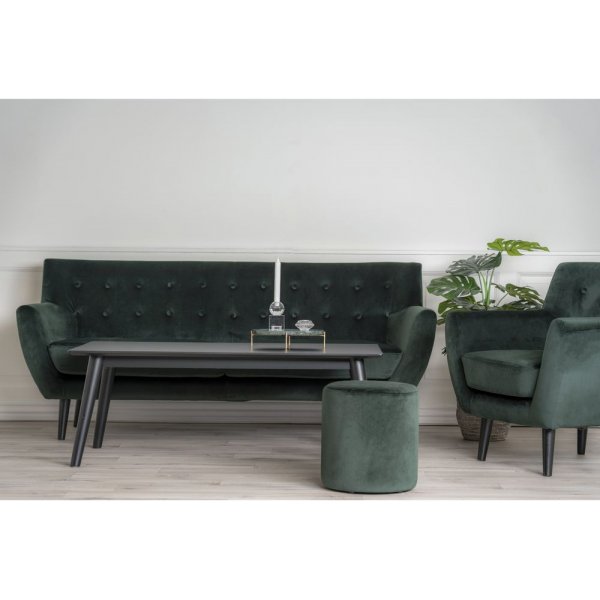 Monte 3-seters sofa - M�rkegr�nn/svart