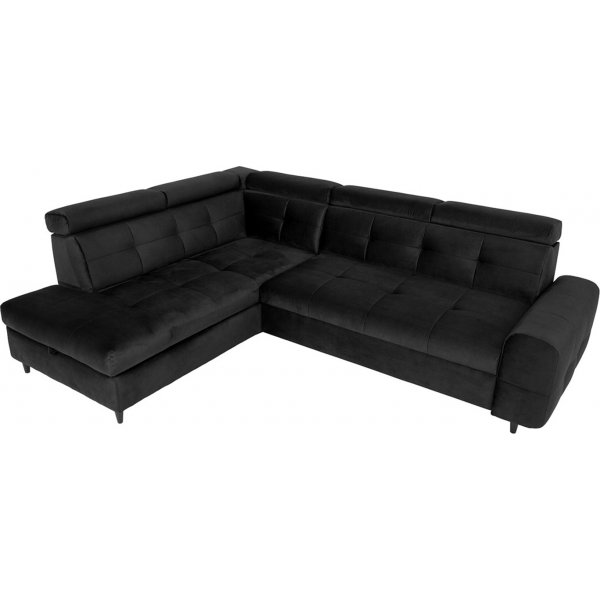 Matras hjørnesovesofa med åpen ende venstre - Sort Matras hjørnesovesofa med åpen ende venstre - Sort