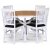 Tromsø spisegruppe; rundt spisebord 120 cm - Hvit / oljet eik med 4 stk Fårö stoler med sete i svart PU