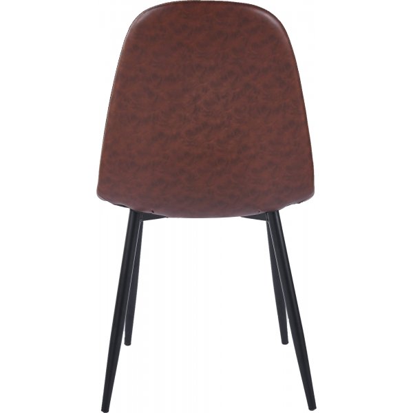 Stol i brunt PU med svarte ben - Bjurtr�sk