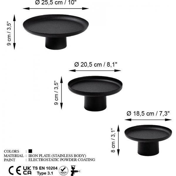 Nisiros dekorativt fat - Svart Nisiros dekorativt fat - Svart