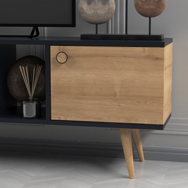 Ewo mediabenk - Antrasitt/eik Ewo mediabenk - Antrasitt/eik