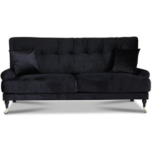 Adena 2-seters sofa - Svart flyel