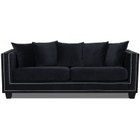 Temple Double Deco 3-seters sofa - Svart Fresh 17/sølv nagler Temple Double Deco 3-seters sofa - Svart Fresh 17/sølv nagler