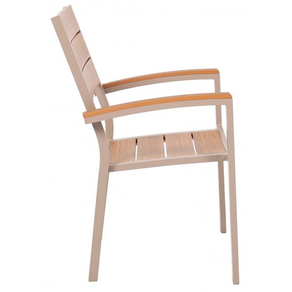 Las Vegas utendørs lenestol - Beige / Eik aintwood Las Vegas utendørs lenestol - Beige / Eik aintwood