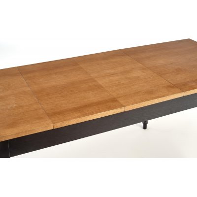 Shell spisebord 120-160 cm - Mrk eik/sort