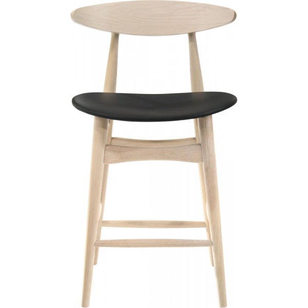 Barbord med 4 barkrakker - Hvitvasket/svart