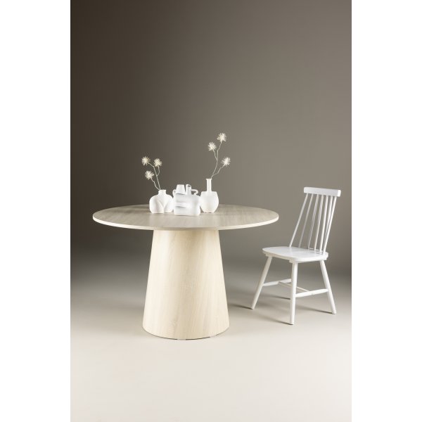 Lanzo rundt spisebord Ø120 cm - Hvitpusset Lanzo rundt spisebord Ø120 cm - Hvitpusset