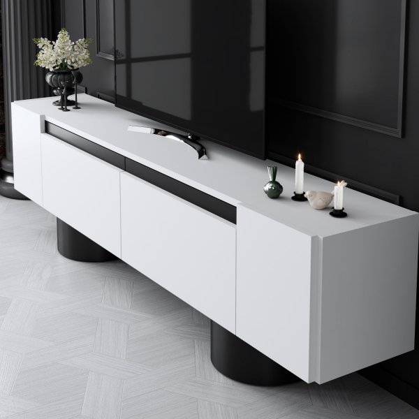 Bohem TV-stativ - Hvit/svart Bohem TV-stativ - Hvit/svart