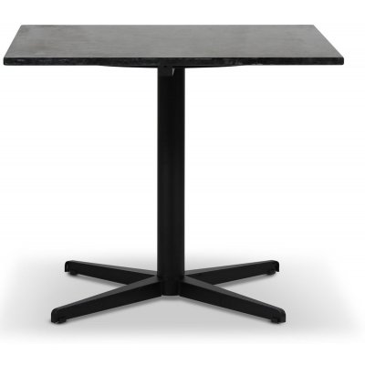 SOHO spisebord 90x90 cm - Matt svart kryssfot / Svart granitt