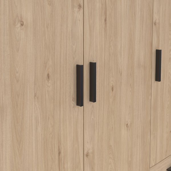 Sprint garderobe med 3 d�rer og 3 skuffer - Hickory