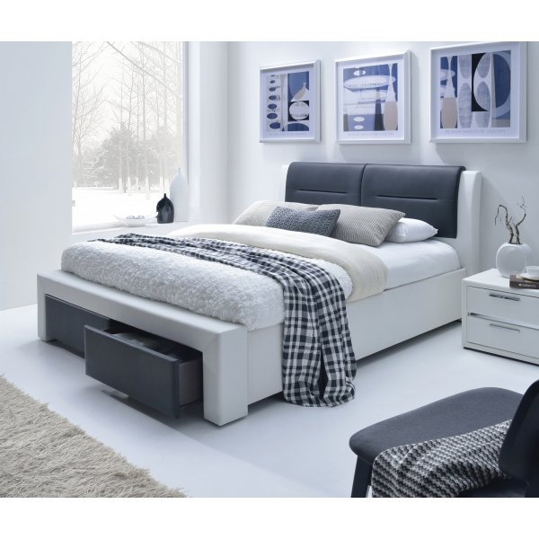 Lisa sengeramme 140x200 cm - Sort/hvit Lisa sengeramme 140x200 cm - Sort/hvit
