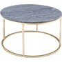 Accent sofabord rundt 85 - Gr marmor/messingfarget understell