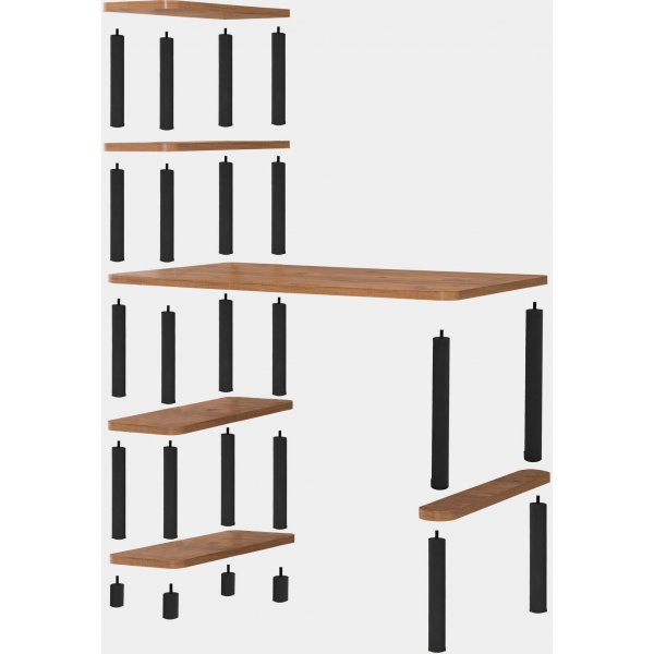 Nano skrivebord 120x70 cm - Sort/furu Nano skrivebord 120x70 cm - Sort/furu