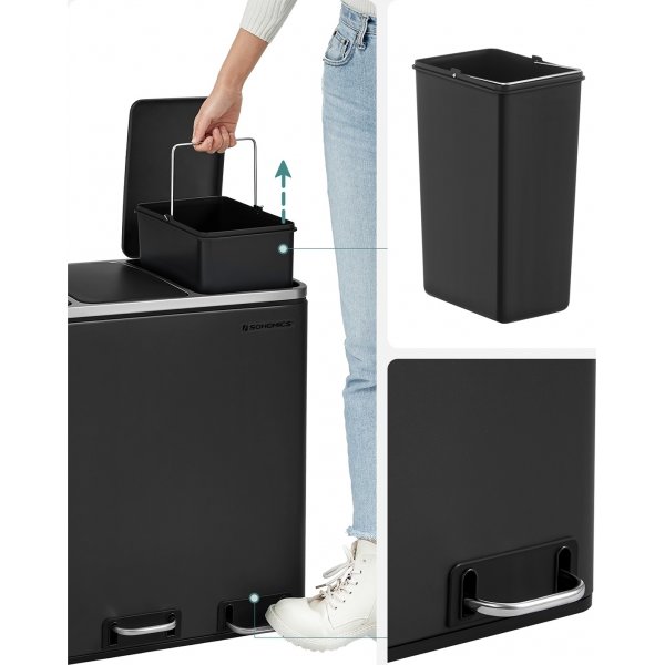 Daloa avfallsbeholder 54 l - Sort