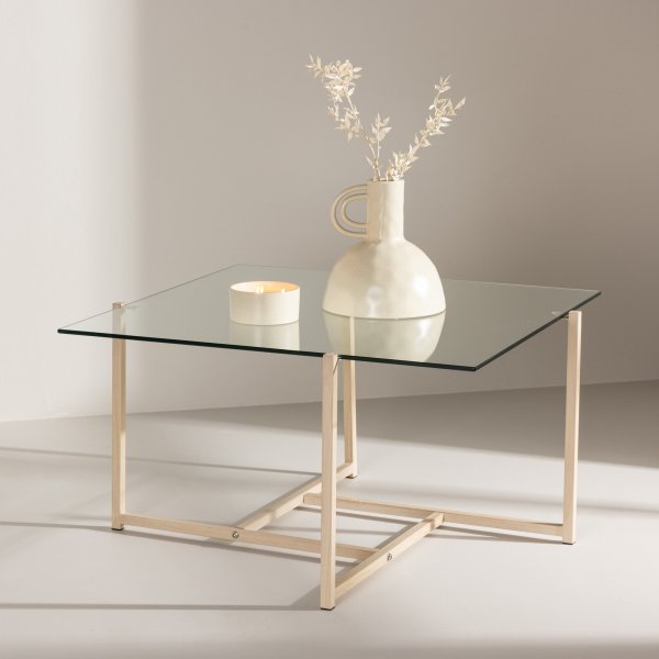 Hybrid salongbord 80 x 80 cm - Whitewash