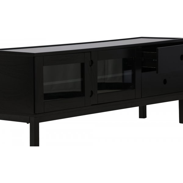 Alcoa mediabenk 150 cm - Sort