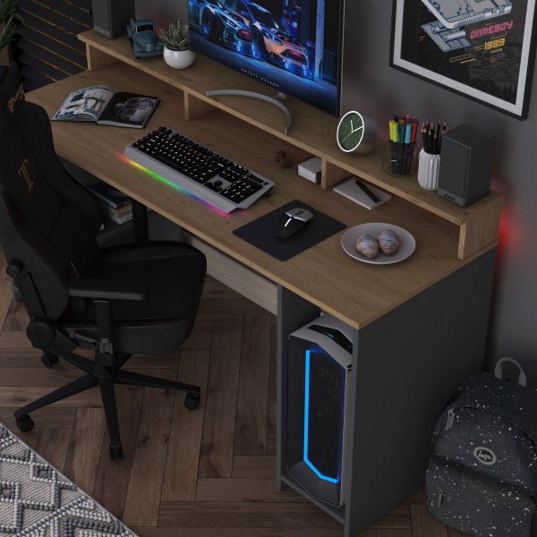 Ludanto skrivebord - Valnøtt/antrasitt Ludanto skrivebord - Valnøtt/antrasitt