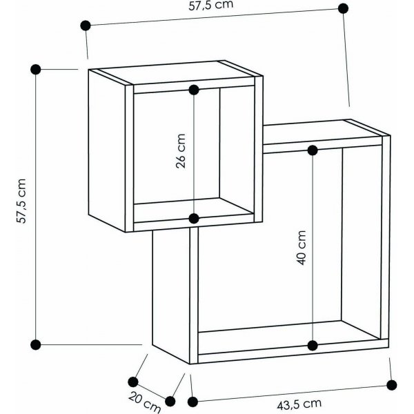 Diamond vegghylle - Hvit