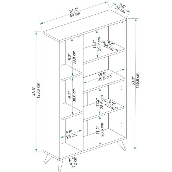 Meldan bokhylle - Lys valntt/beige