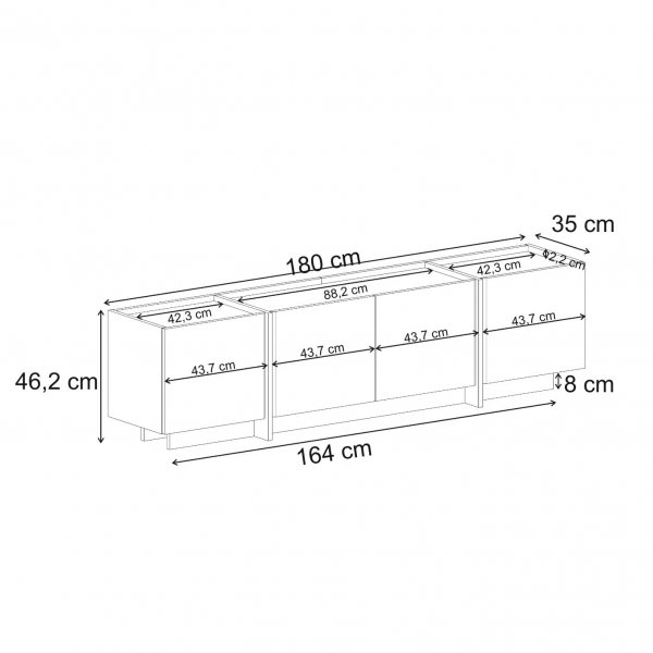 TV-stativ Lorensa 180 cm - Safir Eik