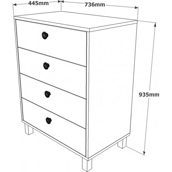 Vilamo kommode 80 - Furu/svart Vilamo kommode 80 - Furu/svart