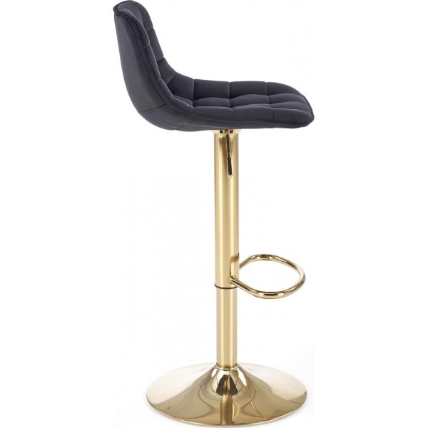 Barkrakk svart fløyel med gullfot - Setehøyde 62-84 cm Barkrakk svart fløyel med gullfot - Setehøyde 62-84 cm