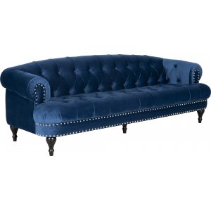 Oxford deluxe 3-seters sofa i bl flyel