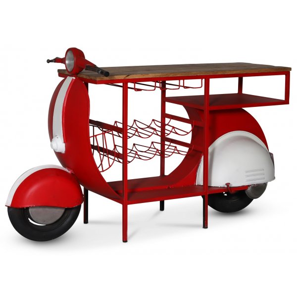 Klassisk Vespa bardisk - Rd/hvit