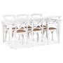 Paris spisegruppe 180 cm bord hvit+ 6 st hvite Gaston spisestoler