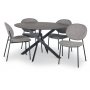 Hogrn spisegruppe 120 cm bord i mrkt tre + 4 stk Tofta gr stoler + 3.00 x Mbelftter